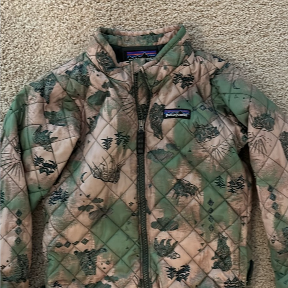 Patagonia Kids Puffer Jacket - Green and Tan